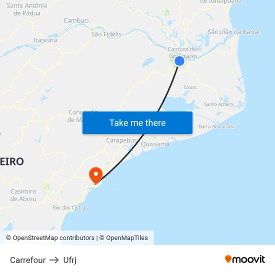 Carrefour to Ufrj map