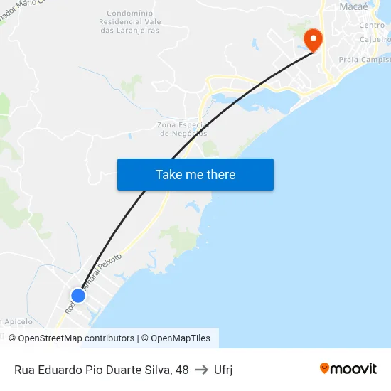 Rua Eduardo Pio Duarte Silva, 48 to Ufrj map