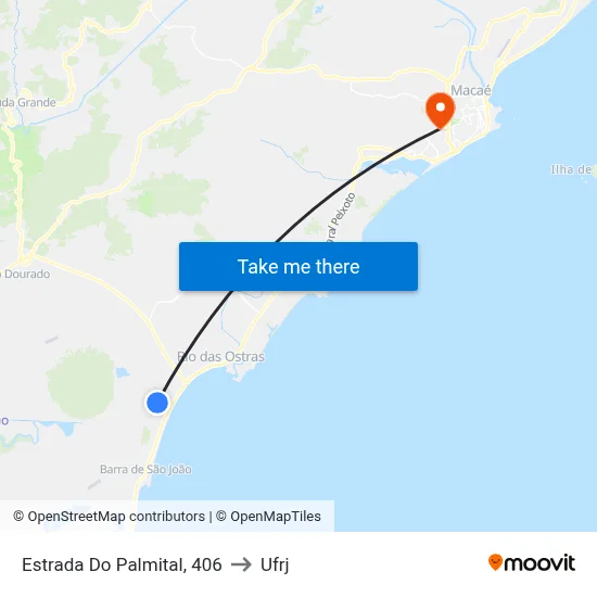 Estrada Do Palmital, 406 to Ufrj map