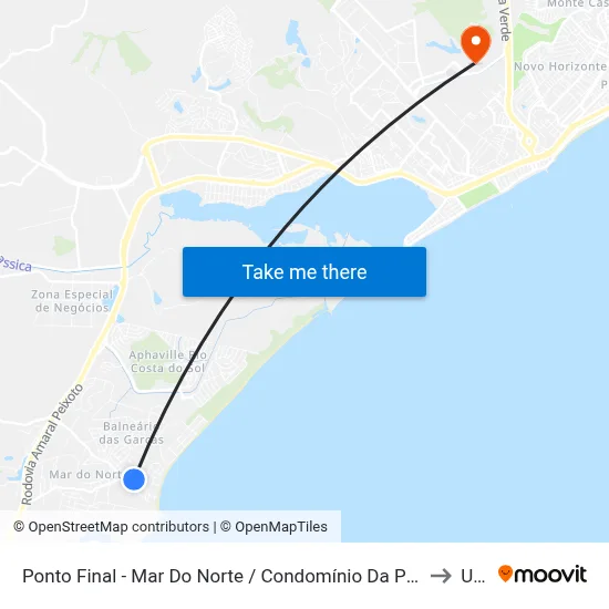 Ponto Final - Mar Do Norte / Condomínio Da Praia to Ufrj map