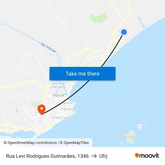 Rua Levi Rodrigues Guimarães, 1346 to Ufrj map