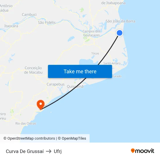 Curva De Grussaí to Ufrj map