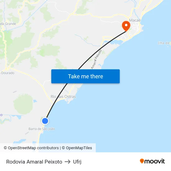 Rodovia Amaral Peixoto to Ufrj map