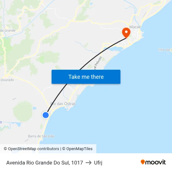 Avenida Rio Grande Do Sul, 1017 to Ufrj map