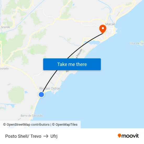 Posto Shell/ Trevo to Ufrj map