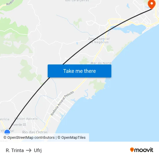 R. Trinta to Ufrj map