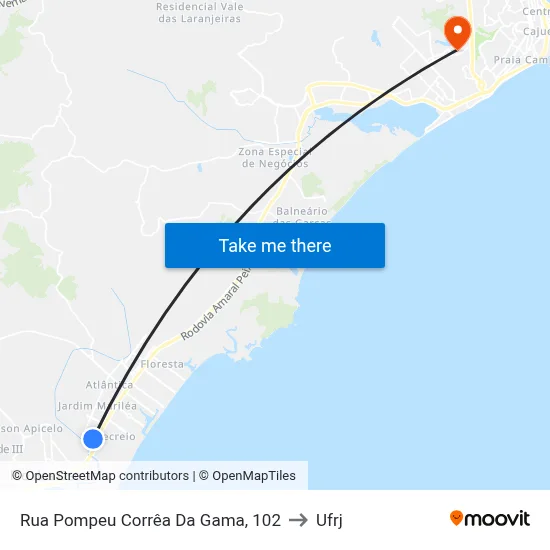 Rua Pompeu Corrêa Da Gama, 102 to Ufrj map