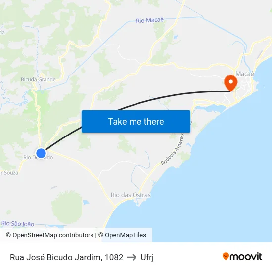 Rua José Bicudo Jardim, 1082 to Ufrj map