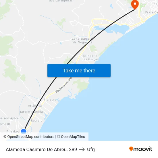 Alameda Casimiro De Abreu, 289 to Ufrj map