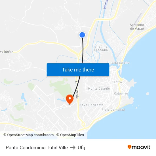 Ponto Condomínio Total Ville to Ufrj map