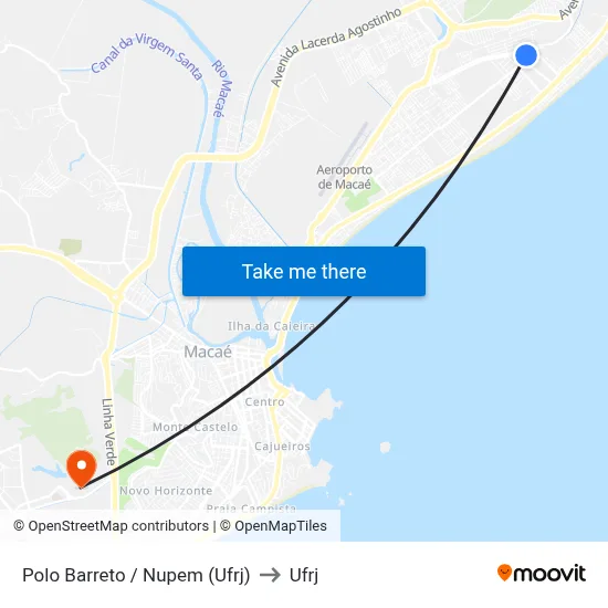 Polo Barreto / Nupem (Ufrj) to Ufrj map