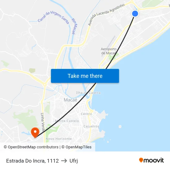 Estrada Do Incra, 1112 to Ufrj map
