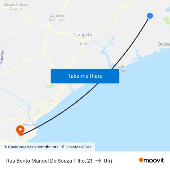 Rua Bento Manoel De Souza Filho, 21 to Ufrj map