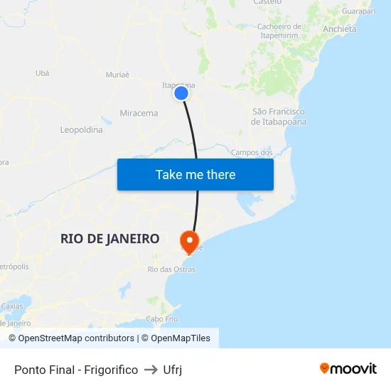 Ponto Final - Frigorifico to Ufrj map