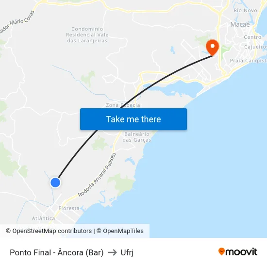 Ponto Final - Âncora (Bar) to Ufrj map