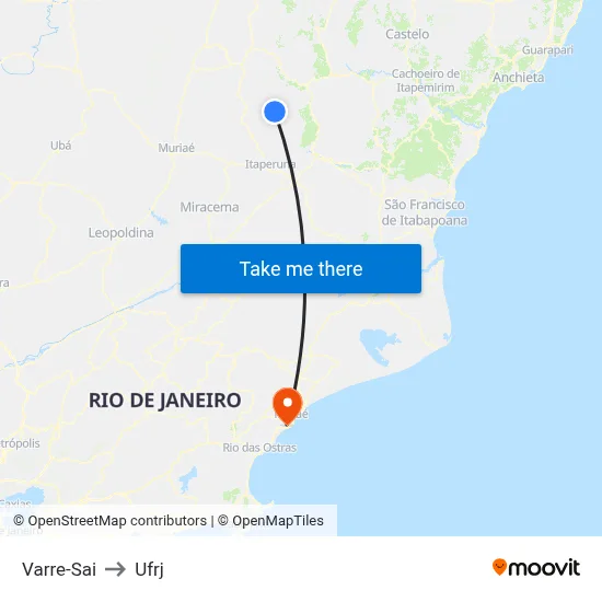 Varre-Sai to Ufrj map