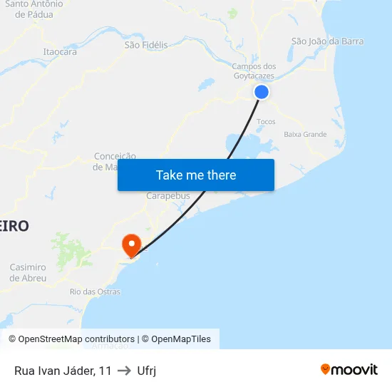 Rua Ivan Jáder, 11 to Ufrj map