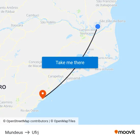 Mundeus to Ufrj map