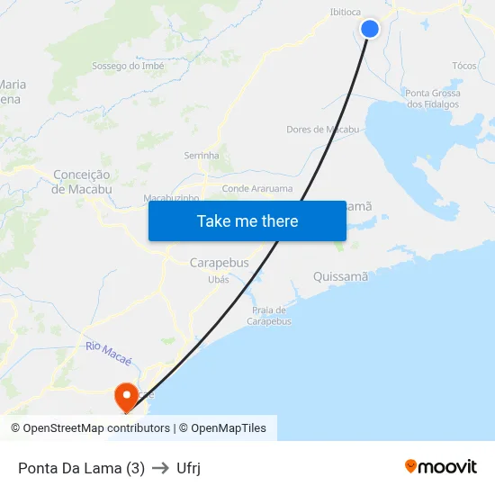 Ponta Da Lama (3) to Ufrj map