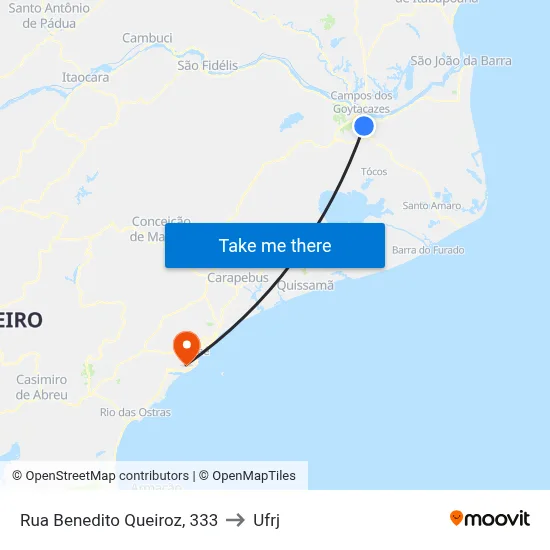 Rua Benedito Queiroz, 333 to Ufrj map