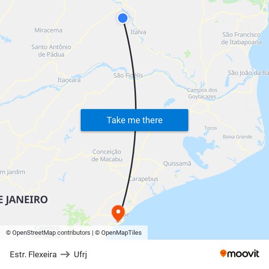 Estr. Flexeira to Ufrj map