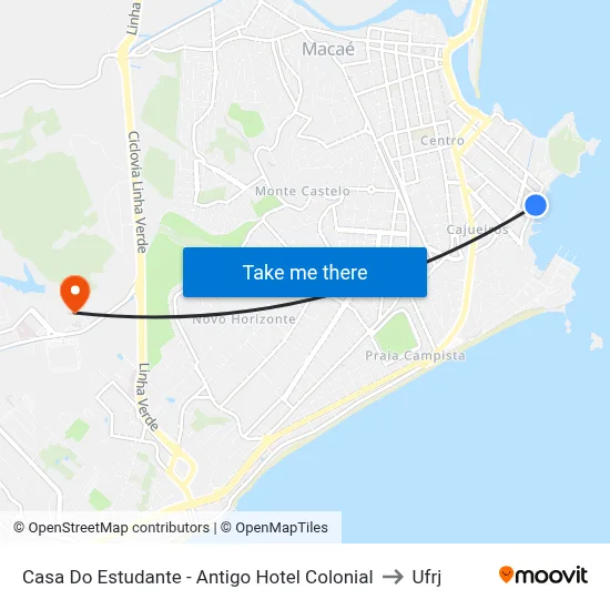 Casa Do Estudante - Antigo Hotel Colonial to Ufrj map