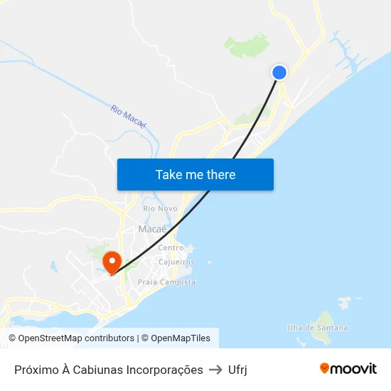 Próximo À Cabiunas Incorporações to Ufrj map