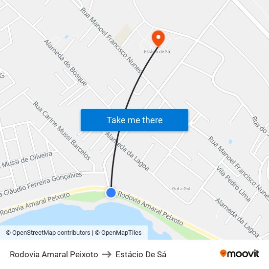 Rodovia Amaral Peixoto to Estácio De Sá map