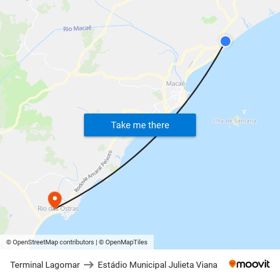 Terminal Lagomar to Estádio Municipal Julieta Viana map
