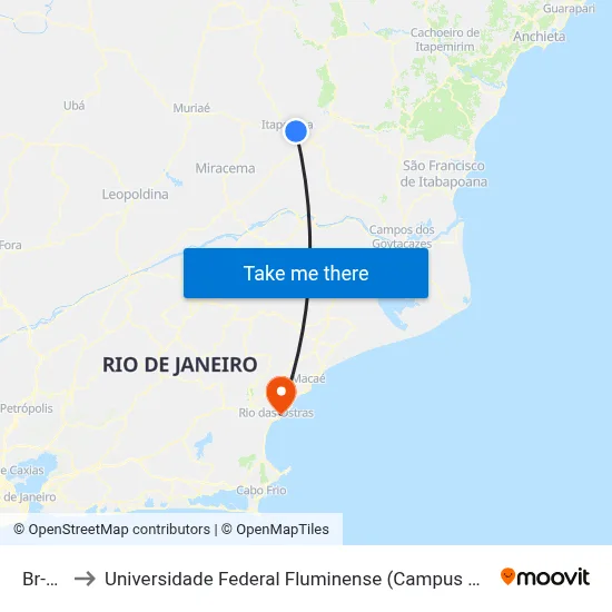 Br-356 to Universidade Federal Fluminense (Campus Rio Das Ostras) map