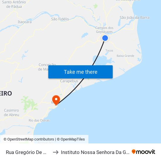 Rua Gregório De Matos, 169 to Instituto Nossa Senhora Da Glória - Castelo map