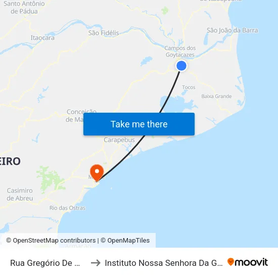 Rua Gregório De Matos, 169 to Instituto Nossa Senhora Da Glória - Castelo map