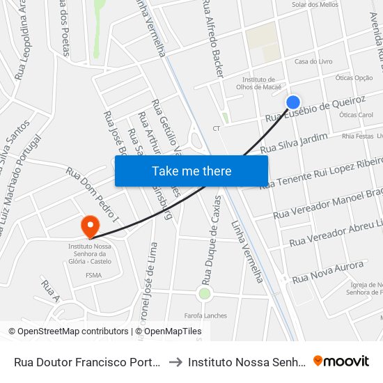 Rua Doutor Francisco Portela, 569 | Previdência Social to Instituto Nossa Senhora Da Glória - Castelo map