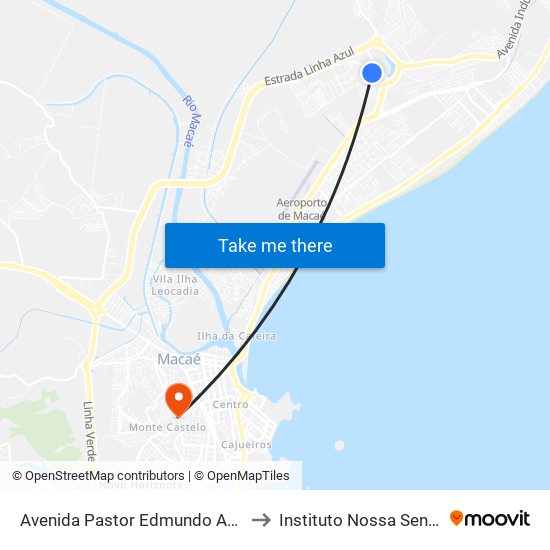 Avenida Pastor Edmundo Antunes Da Silva Próximo Ao 197 to Instituto Nossa Senhora Da Glória - Castelo map