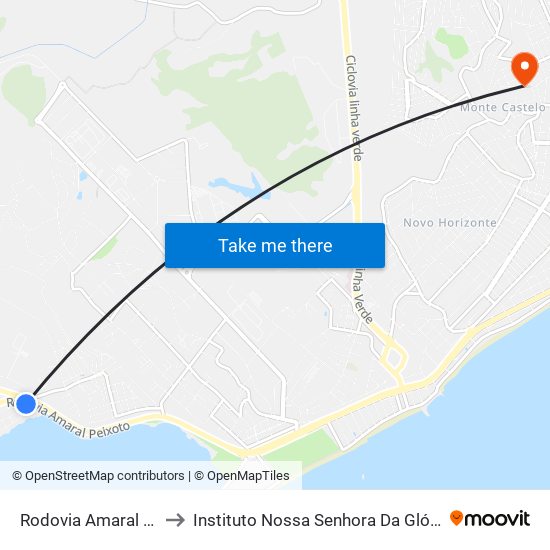 Rodovia Amaral Peixoto to Instituto Nossa Senhora Da Glória - Castelo map