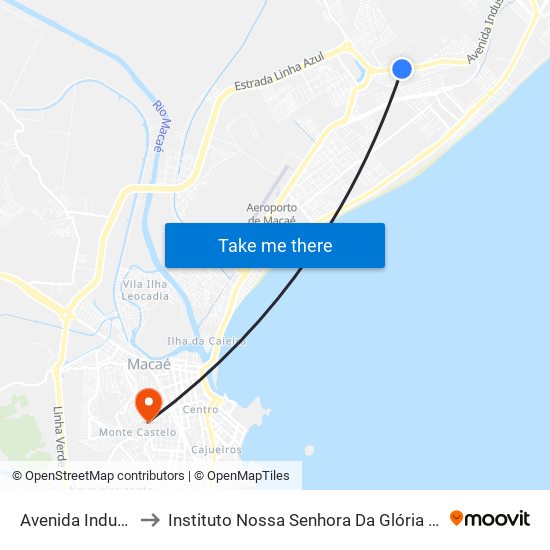 Avenida Industrial to Instituto Nossa Senhora Da Glória - Castelo map