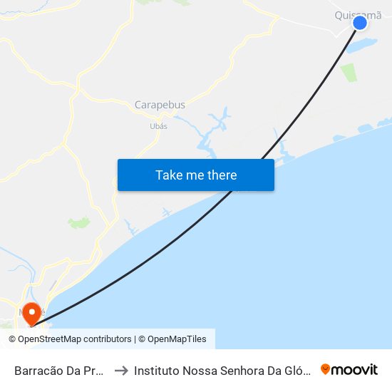 Barracão Da Prefeitura to Instituto Nossa Senhora Da Glória - Castelo map