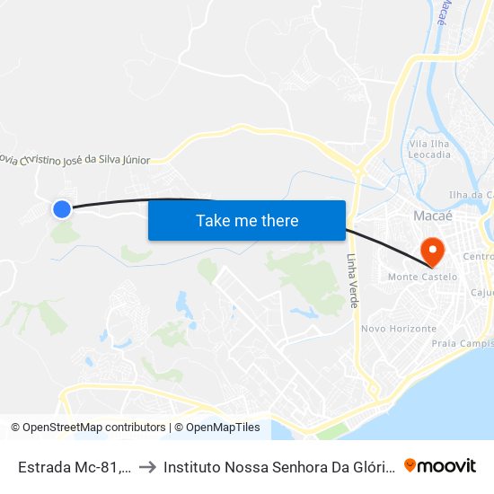 Estrada Mc-81, 5303 to Instituto Nossa Senhora Da Glória - Castelo map