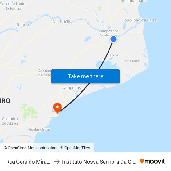 Rua Geraldo Miranda, 356 to Instituto Nossa Senhora Da Glória - Castelo map