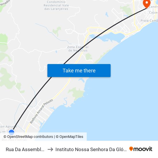 Rua Da Assembléia, 125 to Instituto Nossa Senhora Da Glória - Castelo map
