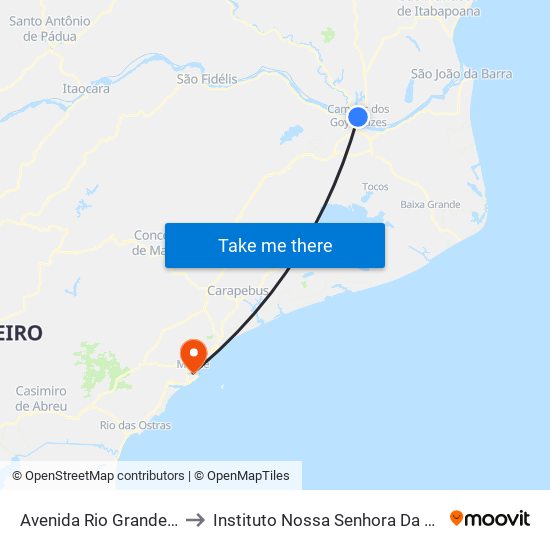 Avenida Rio Grande Do Sul, 71 to Instituto Nossa Senhora Da Glória - Castelo map