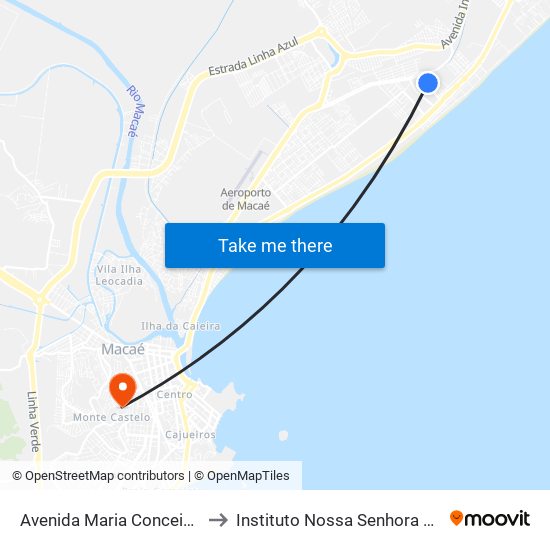 Avenida Maria Conceicao Crespo, 139 to Instituto Nossa Senhora Da Glória - Castelo map