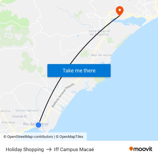 Holiday Shopping to Iff Campus Macaé map