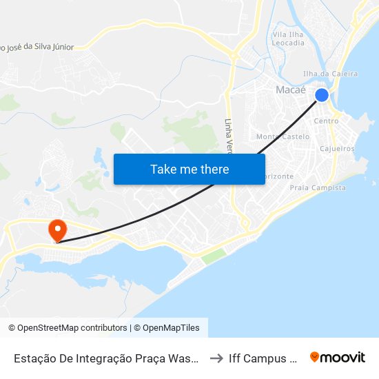 Estação De Integração Praça Washington Luiz to Iff Campus Macaé map