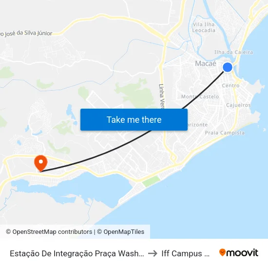 Estação De Integração Praça Washington Luiz to Iff Campus Macaé map
