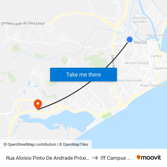 Rua Aloísio Pinto De Andrade Próxima Ao 184 to Iff Campus Macaé map