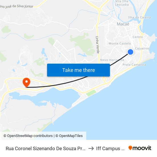 Rua Coronel Sizenando De Souza Próximo Ao 490 to Iff Campus Macaé map