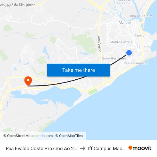 Rua Evaldo Costa Próximo Ao 230 to Iff Campus Macaé map