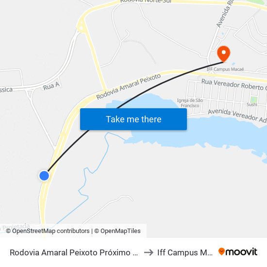 Rodovia Amaral Peixoto Próximo Ao 1933 to Iff Campus Macaé map