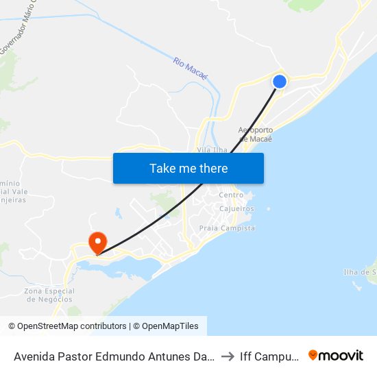 Avenida Pastor Edmundo Antunes Da Silva Próximo Ao 197 to Iff Campus Macaé map